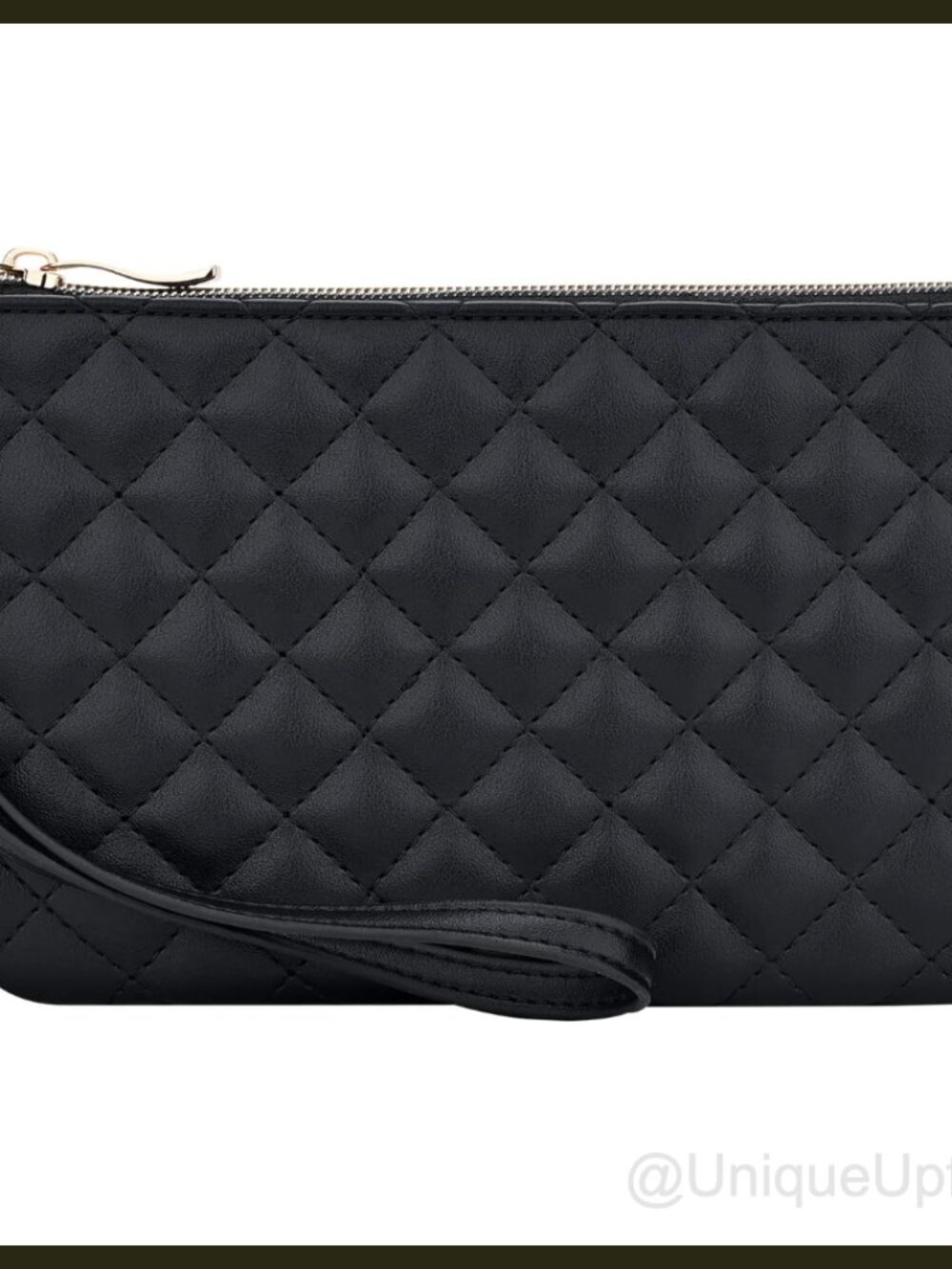 Quilted PU Leather Wristlet Clutch Purse with Vegan Leather for Prom & Wedding